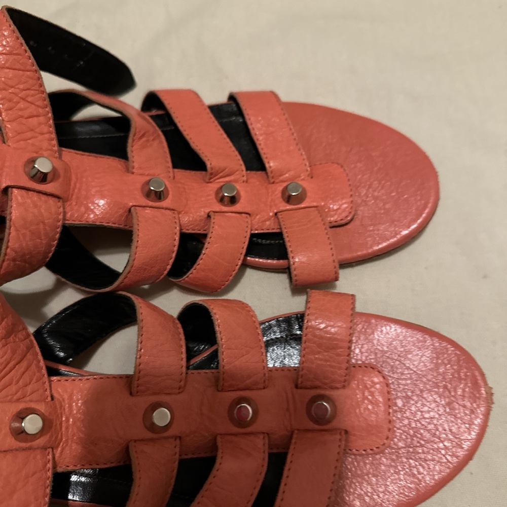 Balenciaga Coral Gladiator Sandals | Designer Studded Flats ✨ - Picture 10 of 12